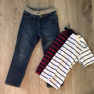 Kids Denim Jeans with Striped Tees Set 5T children’s place